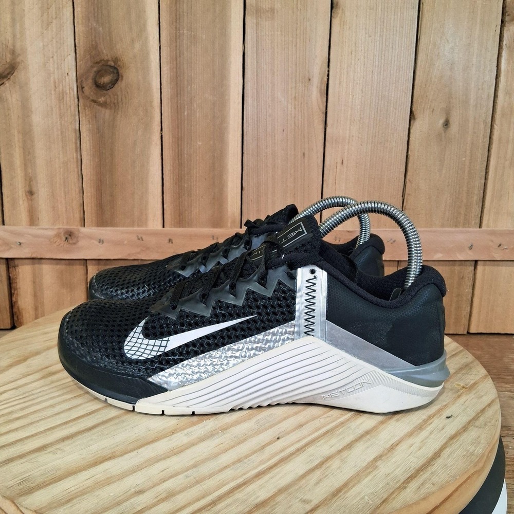 Nike Metcon 6 Shoes Womens 7.5 Black Mesh Training Gym Athletic Sneakers Low Top